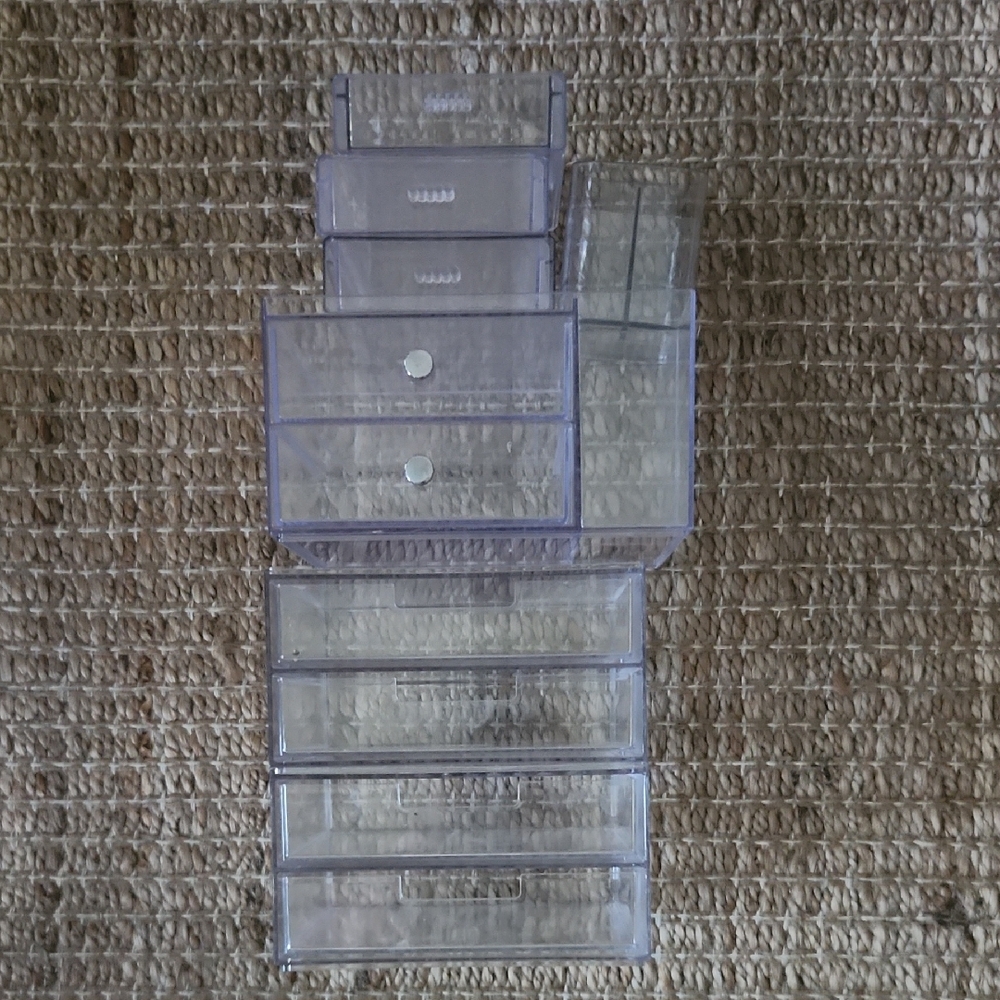 Multiple Acrylic Transparent Multi-Drawer Makeup Organizers 5 Total